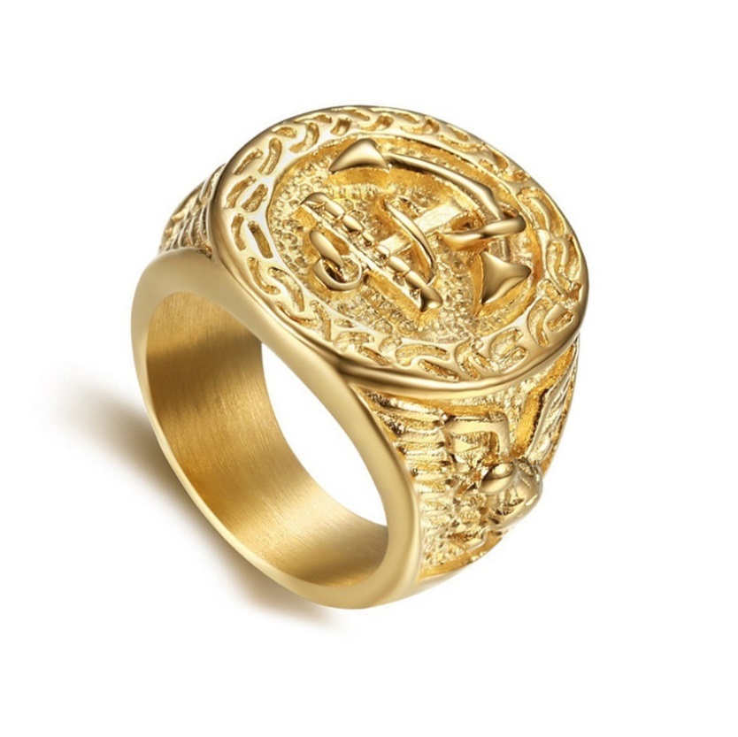 Gold Plated Stainless Steel Ring For Man